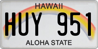 HI license plate HUY951