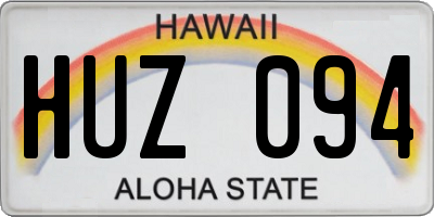 HI license plate HUZ094