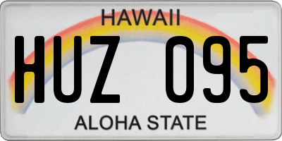 HI license plate HUZ095