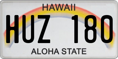 HI license plate HUZ180