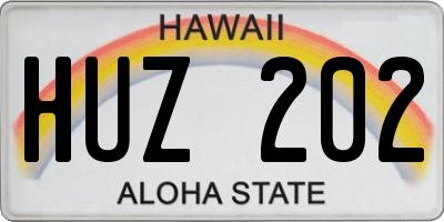 HI license plate HUZ202