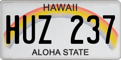 HI license plate HUZ237