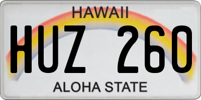 HI license plate HUZ260