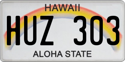 HI license plate HUZ303