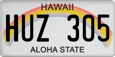 HI license plate HUZ305