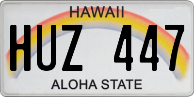HI license plate HUZ447