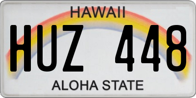 HI license plate HUZ448