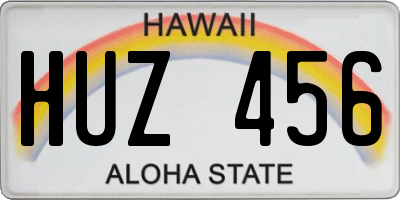 HI license plate HUZ456