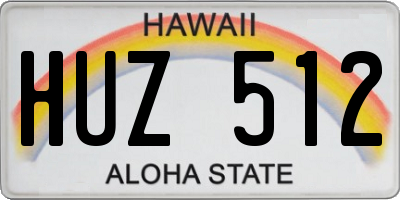 HI license plate HUZ512
