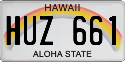 HI license plate HUZ661