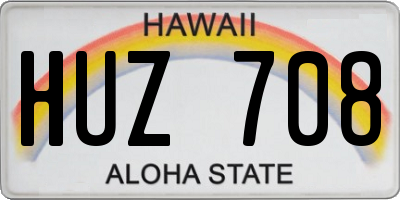 HI license plate HUZ708