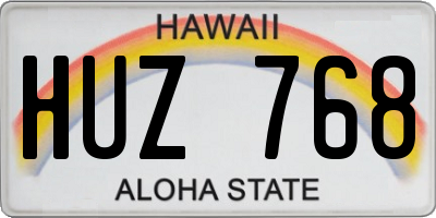 HI license plate HUZ768