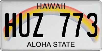 HI license plate HUZ773