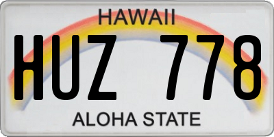 HI license plate HUZ778