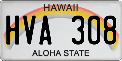 HI license plate HVA308