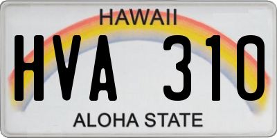 HI license plate HVA310