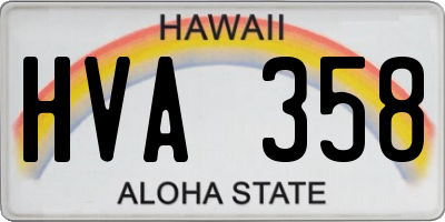 HI license plate HVA358