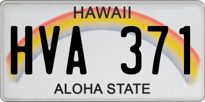 HI license plate HVA371