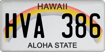 HI license plate HVA386