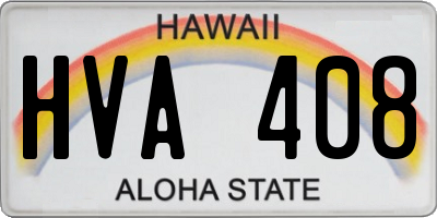 HI license plate HVA408