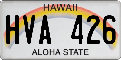 HI license plate HVA426
