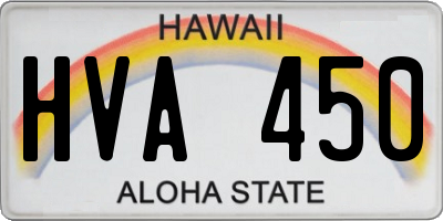 HI license plate HVA450