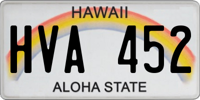 HI license plate HVA452