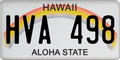HI license plate HVA498