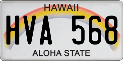 HI license plate HVA568