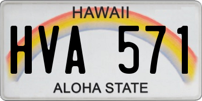 HI license plate HVA571