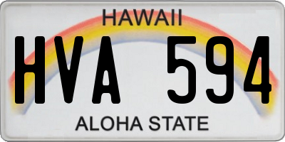 HI license plate HVA594