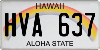 HI license plate HVA637