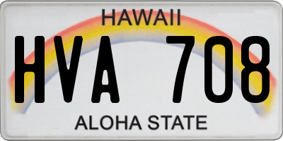 HI license plate HVA708
