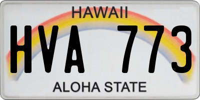 HI license plate HVA773