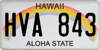 HI license plate HVA843