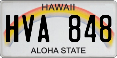 HI license plate HVA848