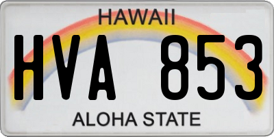 HI license plate HVA853