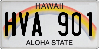 HI license plate HVA901