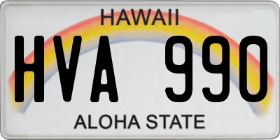 HI license plate HVA990