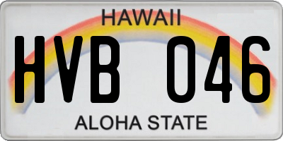 HI license plate HVB046