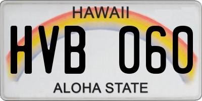 HI license plate HVB060