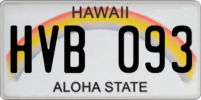 HI license plate HVB093