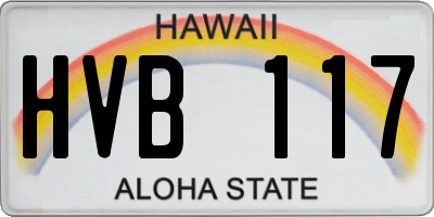 HI license plate HVB117