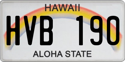 HI license plate HVB190