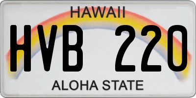 HI license plate HVB220