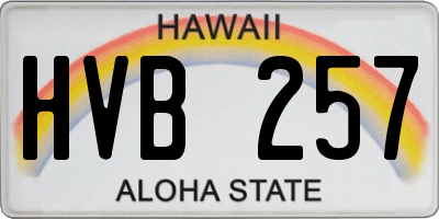 HI license plate HVB257