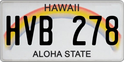 HI license plate HVB278
