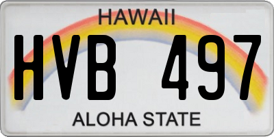 HI license plate HVB497