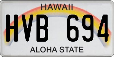 HI license plate HVB694