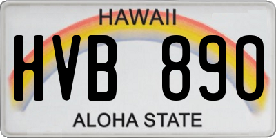 HI license plate HVB890